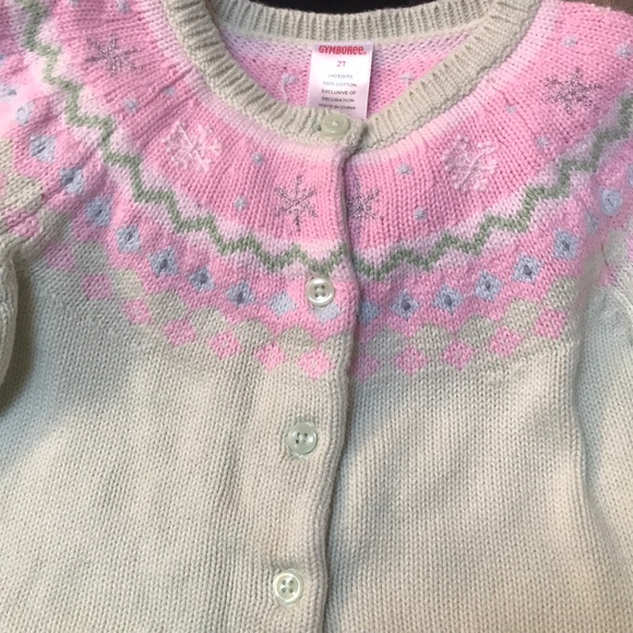 Gymboree cardigan sweater with snowflakes, girl 2T - Picture 4 of 6